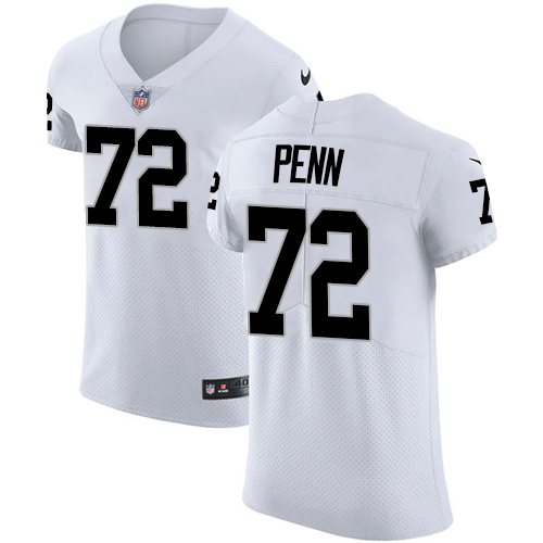 Nike Raiders #72 Donald Penn White Men's Stitched NFL Vapor Untouchable Elite Jersey - Click Image to Close